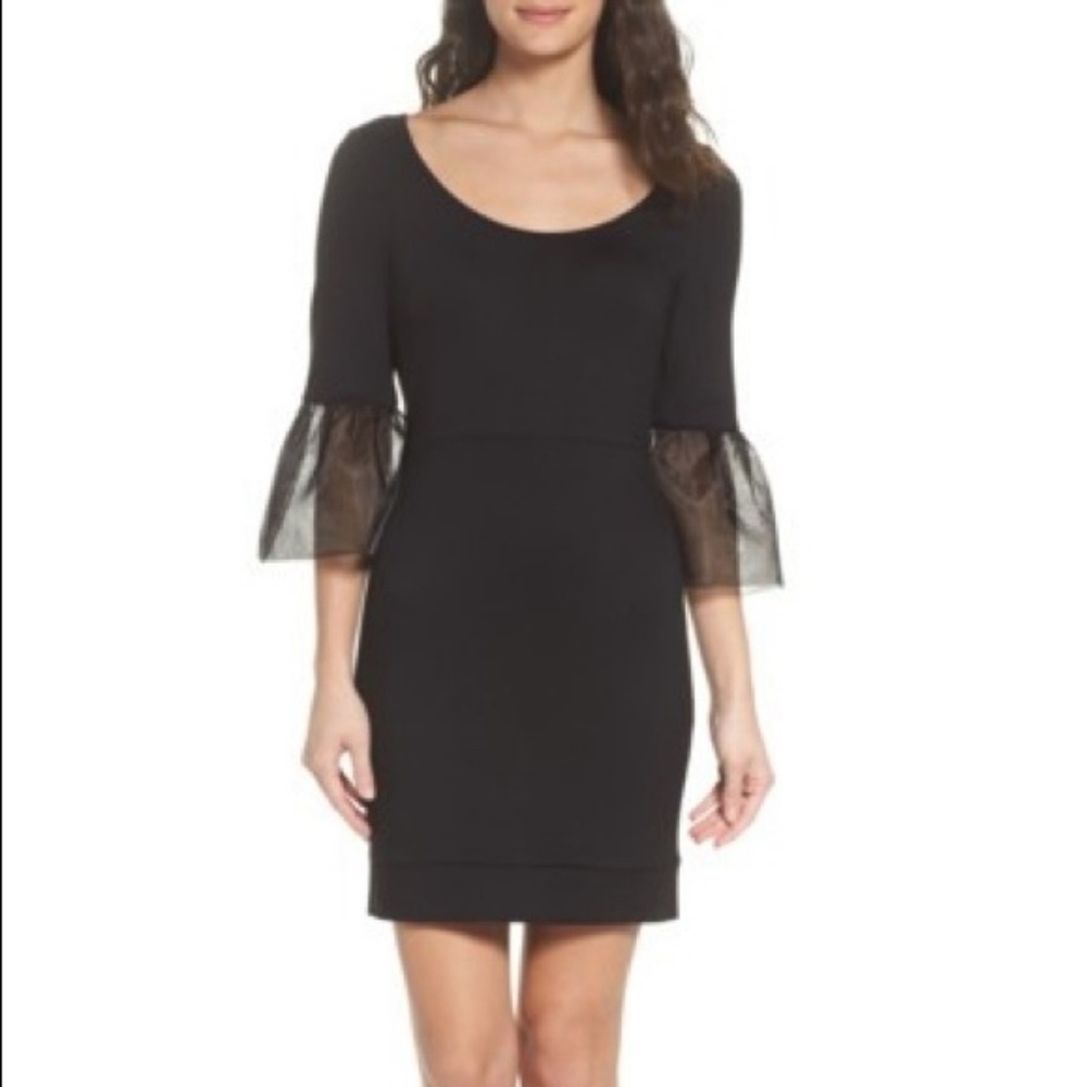 French Connection Mesh Lula Bellsleeve Dress